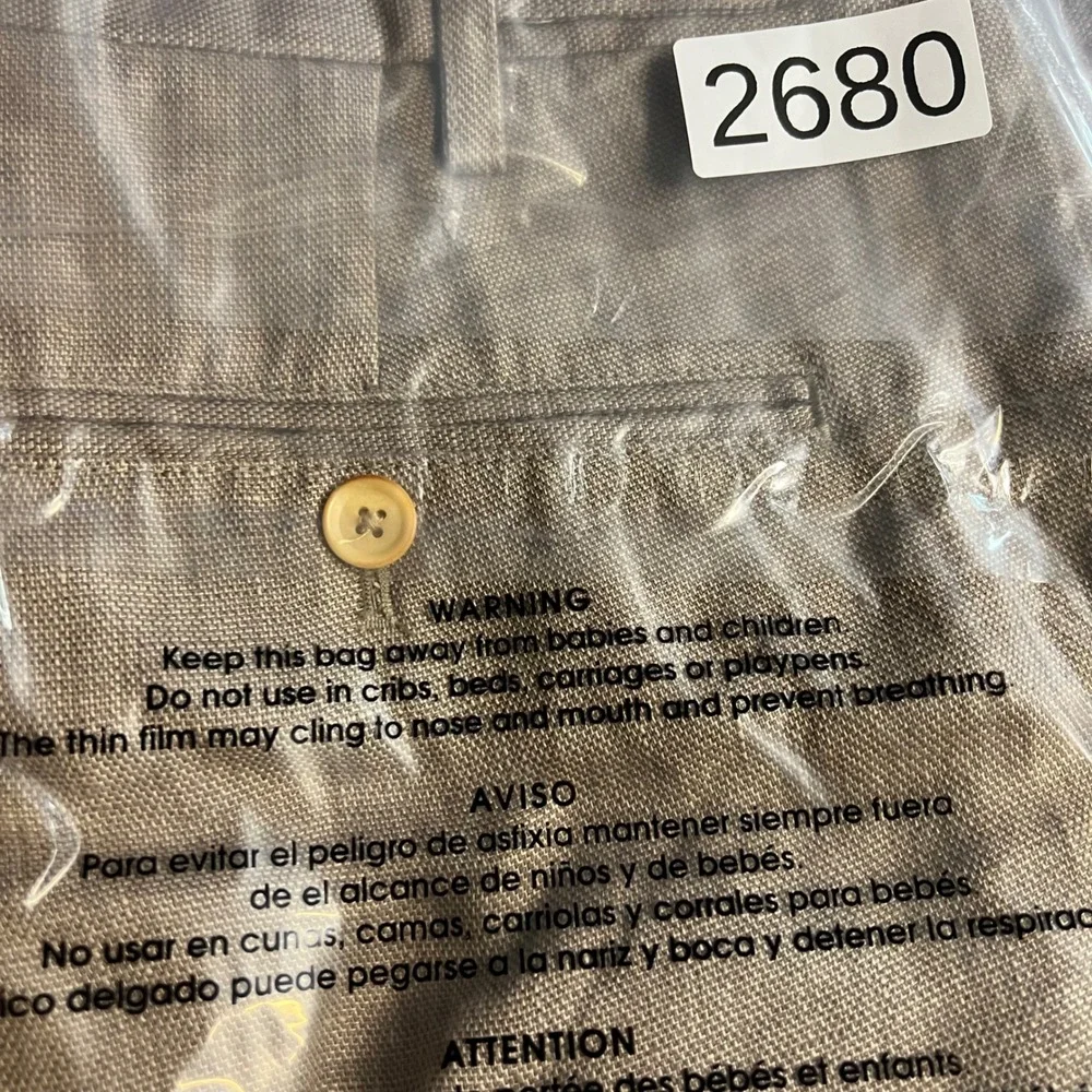 Vintage Banana Republic Heritage Mens 35x32 Khaki Linen Straight Pants 951019-00